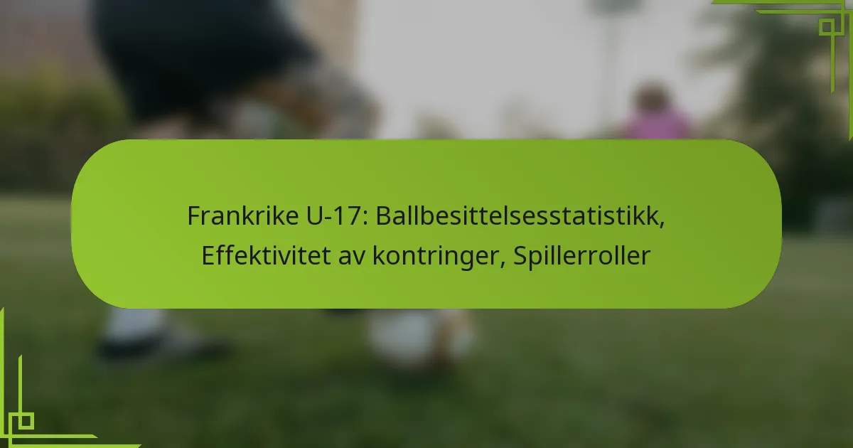 Frankrike U-17: Ballbesittelsesstatistikk, Effektivitet av kontringer, Spillerroller