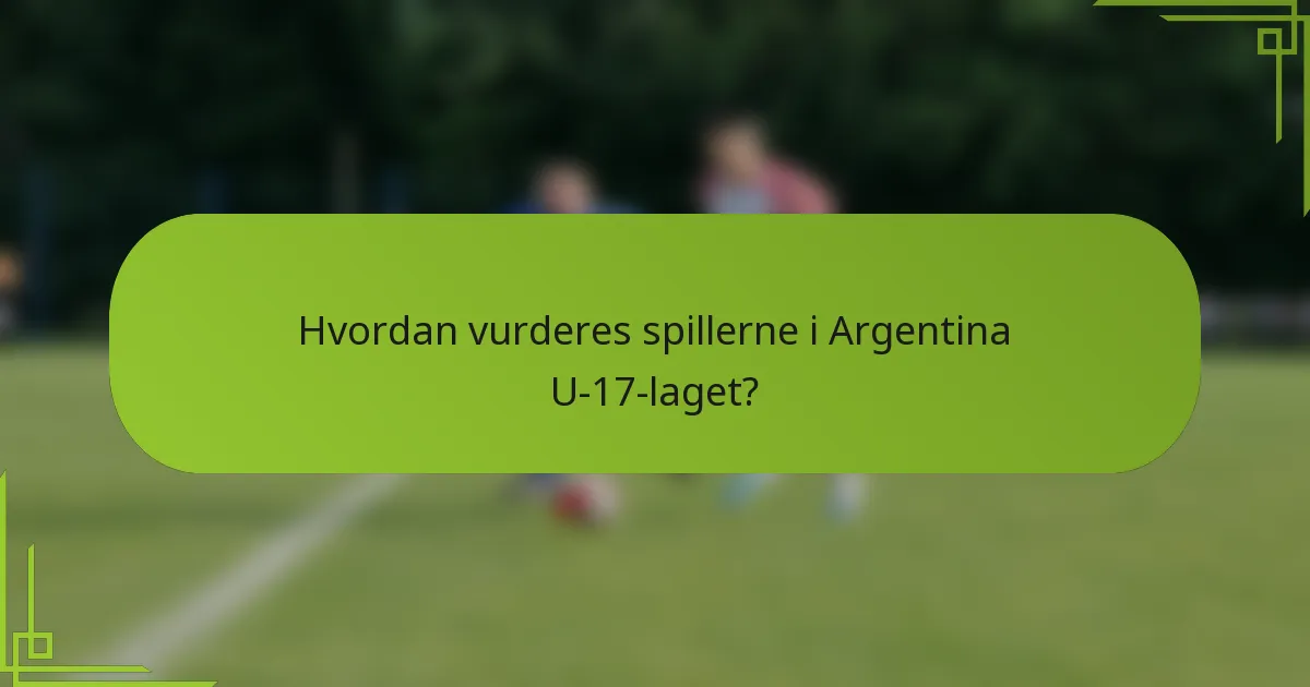 Hvordan vurderes spillerne i Argentina U-17-laget?